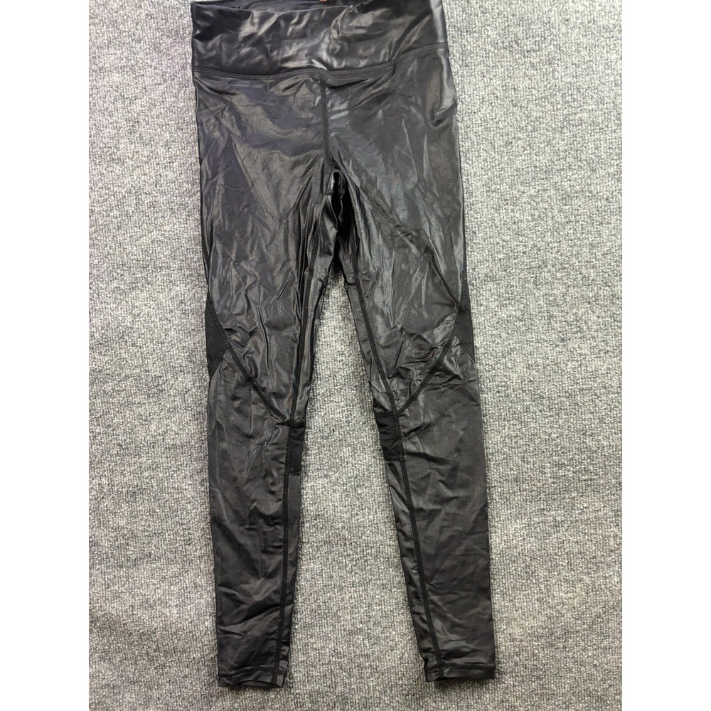 Alala Leggings Womens XS Black Liquid Metallic Mesh Panel Activewear 67267